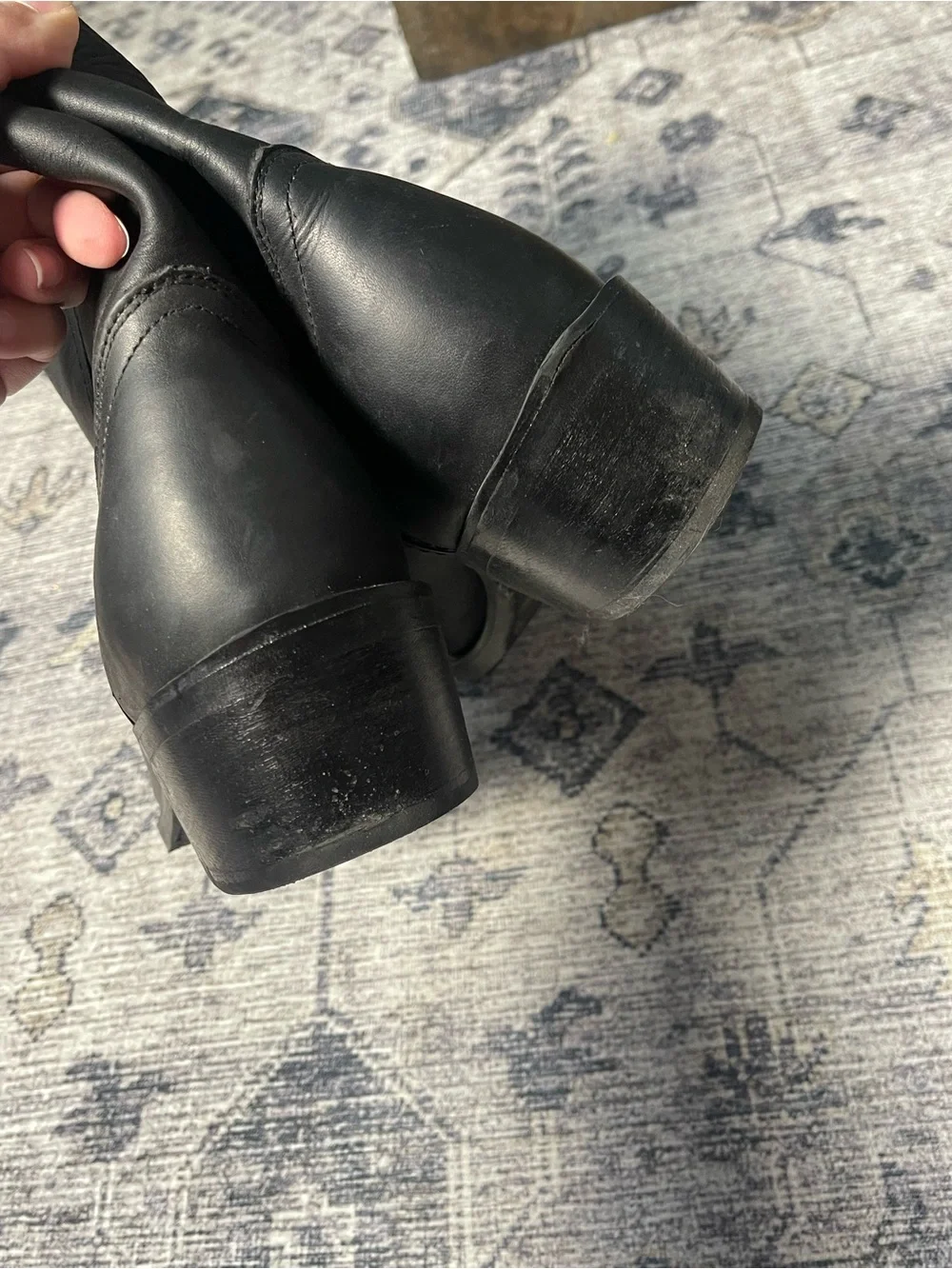 Durango | Men’s Western Oiled Black Leather Cowboy Boot Stitched Pull Tab 9.5EE